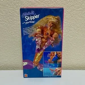 Poupée Skipper Sirène (mermaid) Mattel 1993 - Vintage, Orange - Occasion